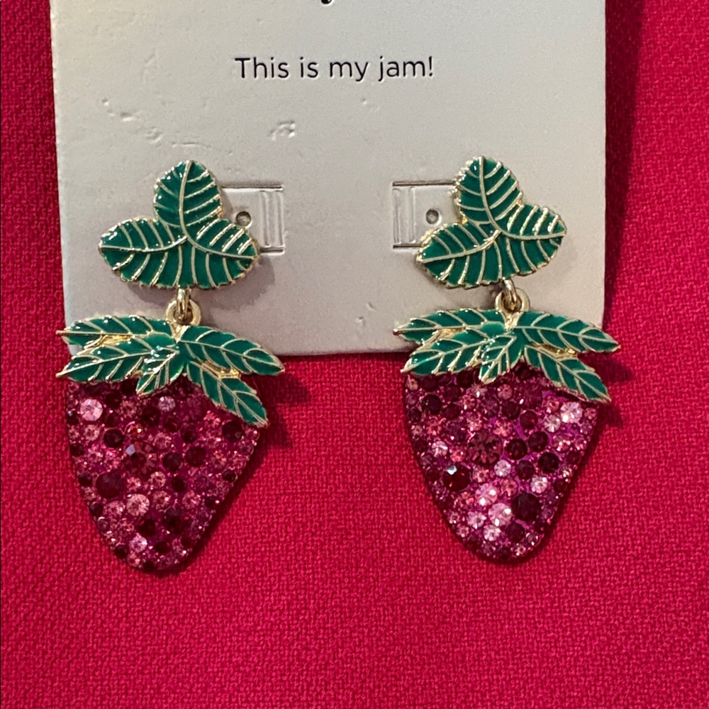Fuchsia Pink Strawberry Earrings